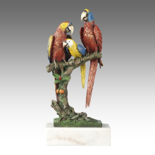 Animal Statue Bird Parrots Decoration Bronze Sculpture Tpal-268